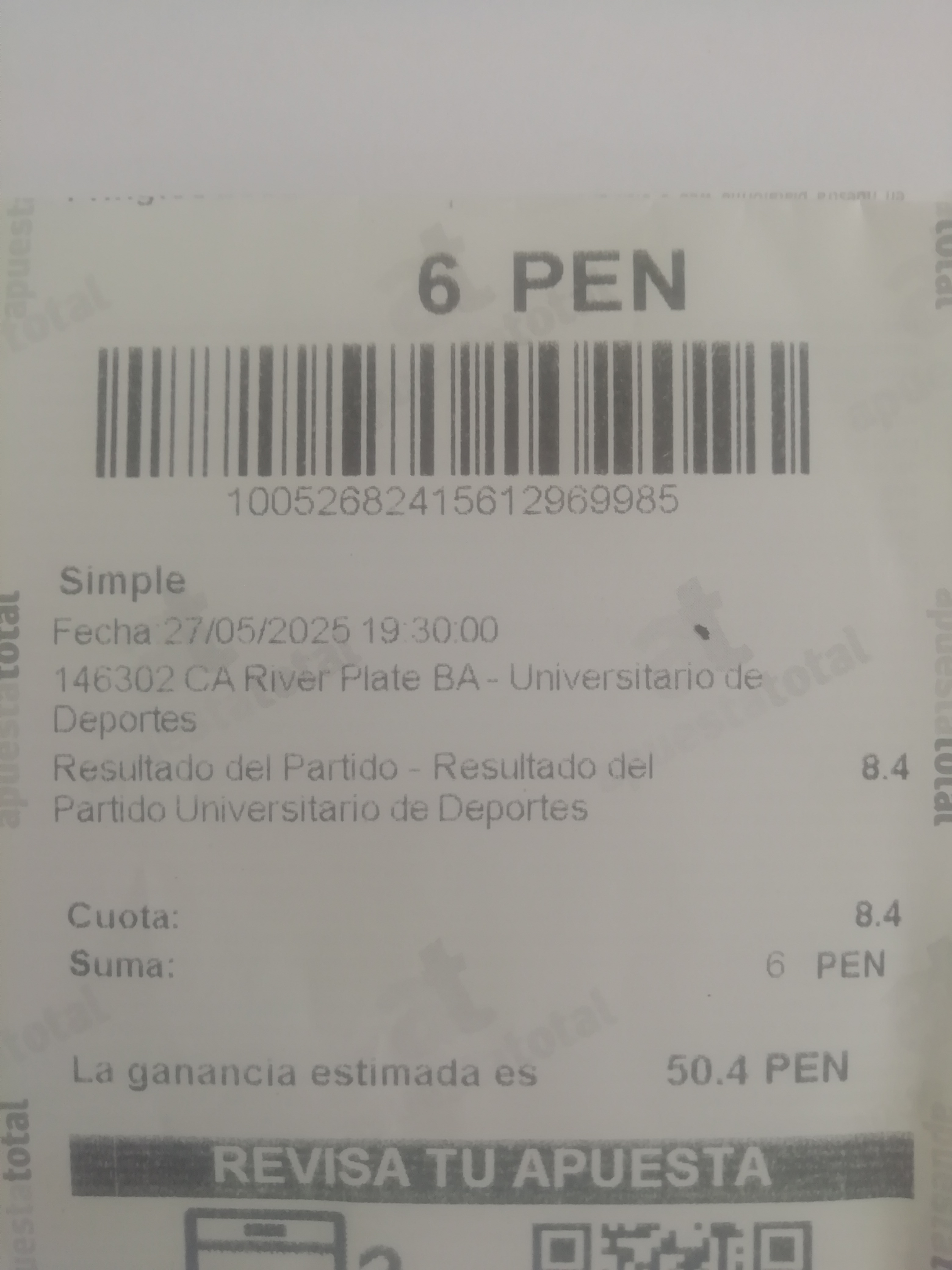 apuesta Universitario vs River Plate