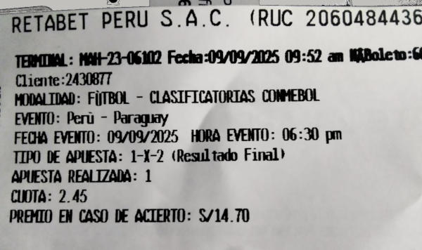 apuesta Peru vs Paraguay